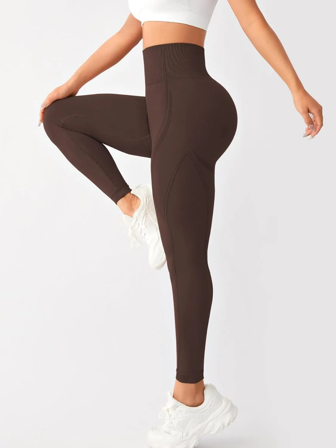 4Pcs Seamless Leggings for Women High Waist Workout Yoga Pants, Scrunch Butt Lifting Elastic Tights