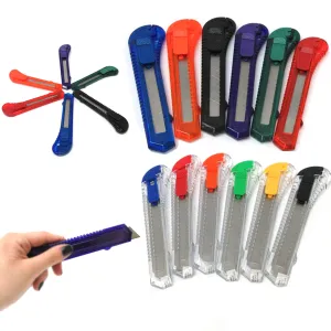 50 Pack Utility Knife Heavy Duty Box Cutter Craft Work Retractable Heavy Duty