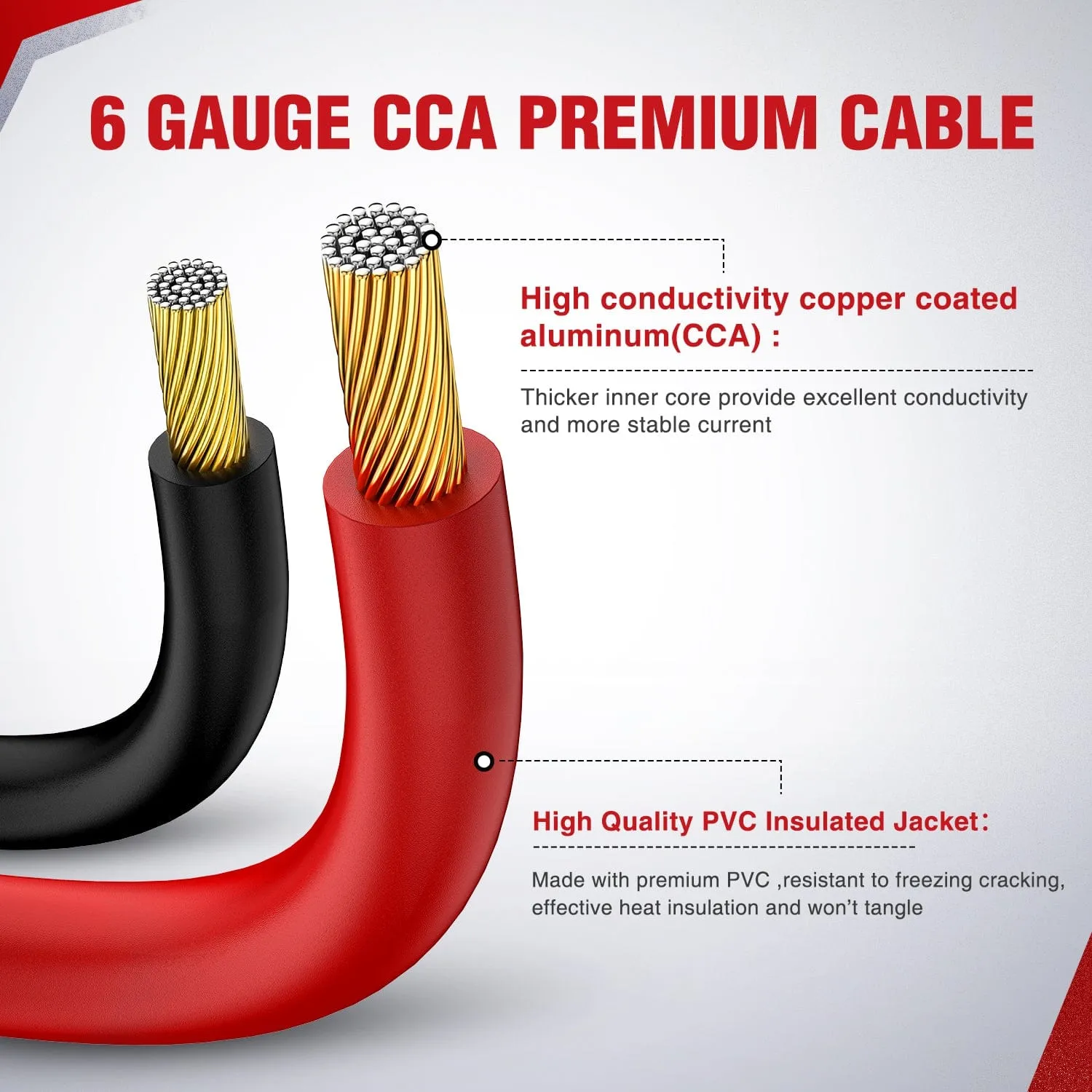 6 Gauge 12 FT Heavy Duty Jumper Cable