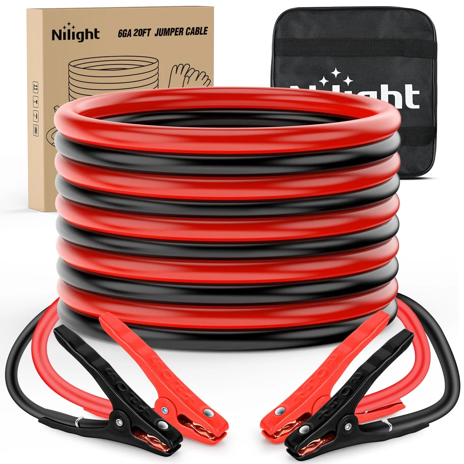 6 Gauge 20 FT Heavy Duty Jumper Cable