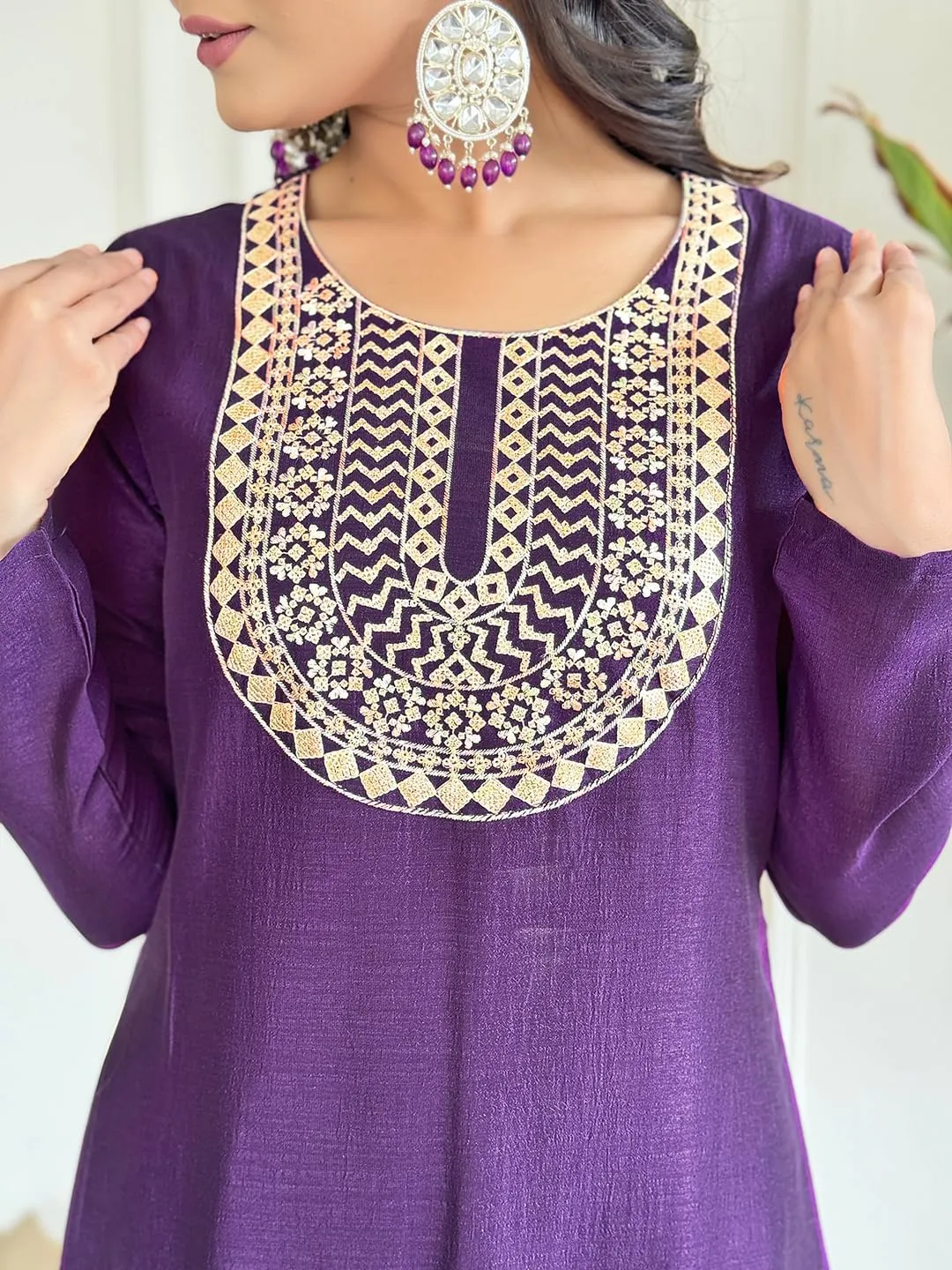 Anarkali Kurti with Pant and Dupatta 3 Piece Suit Set for Women Indian Traditional Party Wear outfit
