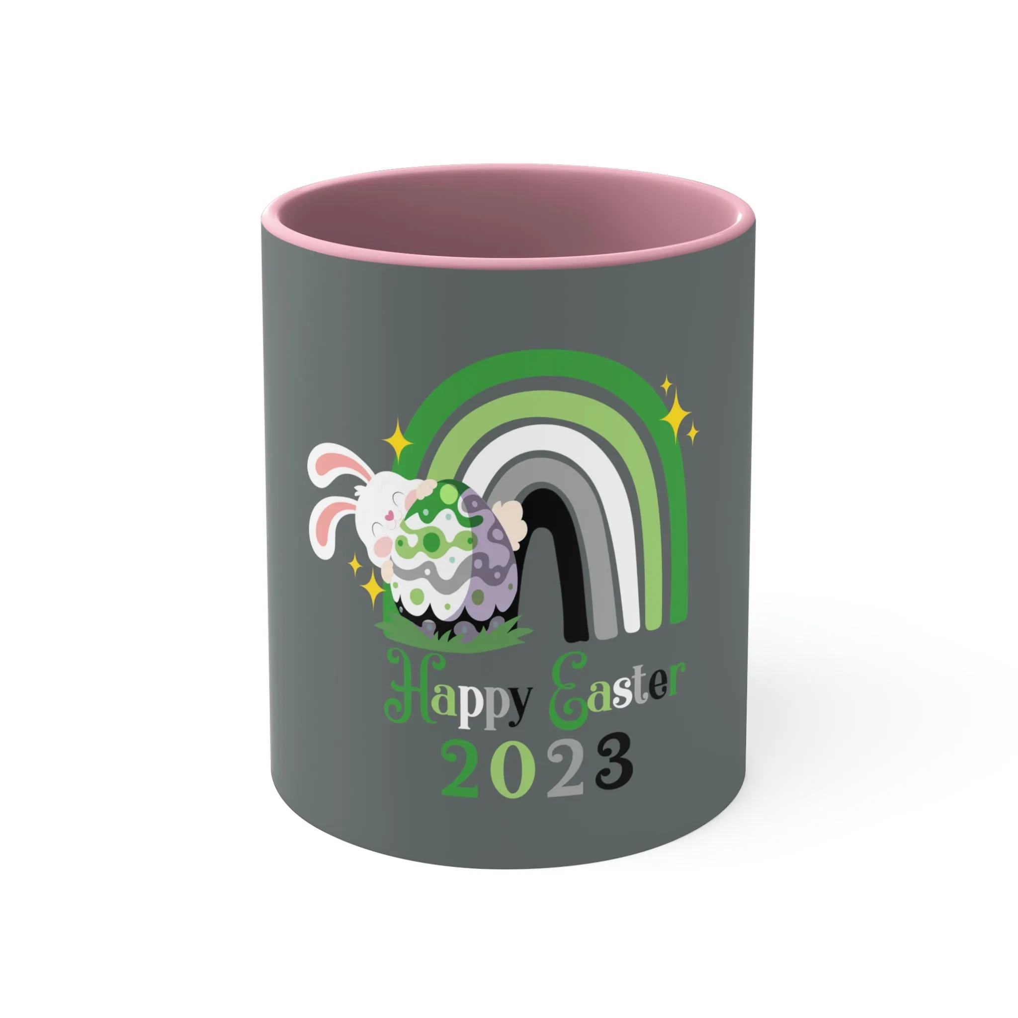 Aromantic Flag Accent Coffee Mug Easter Festival - Happy Easter 2023