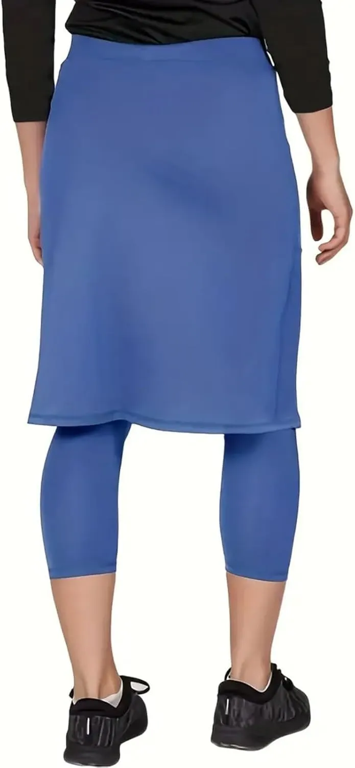 Athletic Skirt with Leggings Tennis Knee Length Yoga High Waisted Drawstring Long Golf Skirted