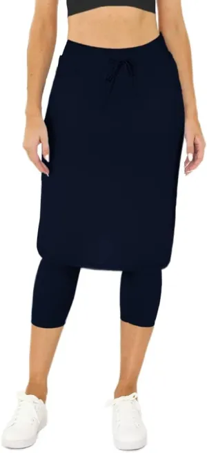 Aurgelmir Women's Tennis Golf Skirts Workout Skirted Leggings Yoga Capri Pants with Skirts Skorts Pockets