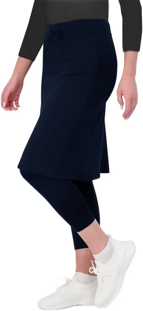 Aurgelmir Women's Tennis Golf Skirts Workout Skirted Leggings Yoga Capri Pants with Skirts Skorts Pockets