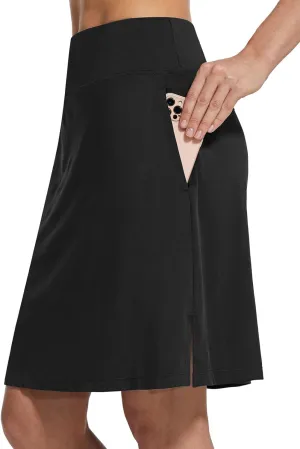 baleaf Women's 20" Golf Skirts Knee Length Skorts Athletic Modest Long Active Casual Pockets UV Protection