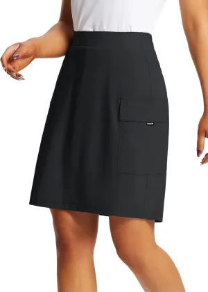 baleaf Women's Skorts Skirts Hiking Cargo Skorts Pockets 19" Knee Length Long Athletic Quick Dry Skirts UPF 50