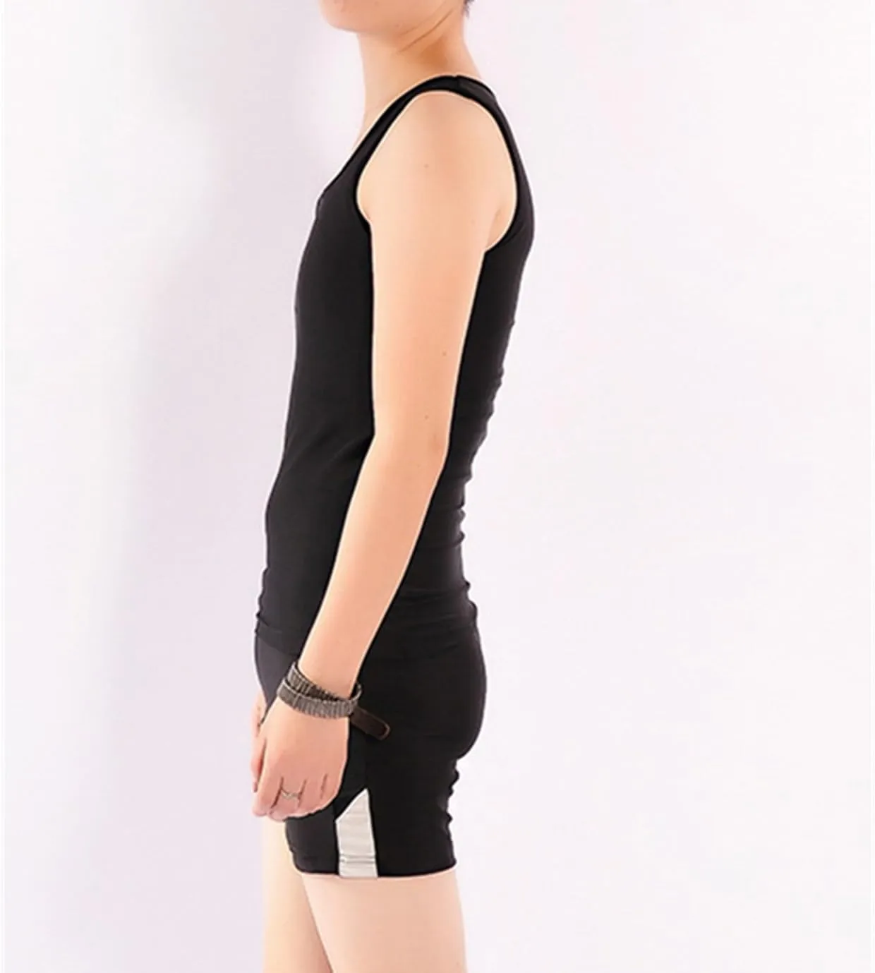 BaronHong Women Lesbian Tomboy Chest Binder Quick-Drying Swimwear Set Tank Top Swimming Pants