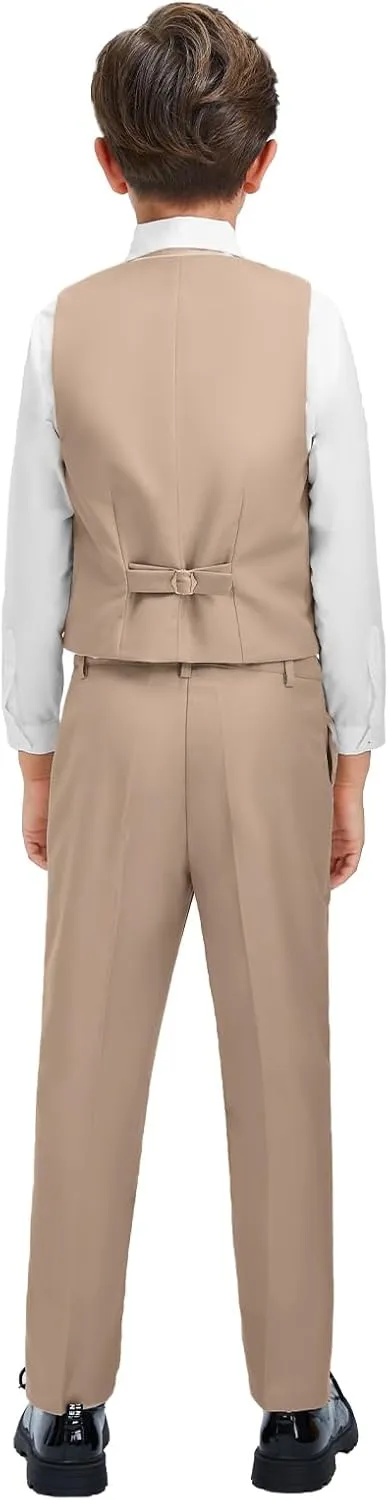 Boys Suit Kids Formal Wedding Tuxedo Dress Suits for Teen Boys Vest and Pants Set