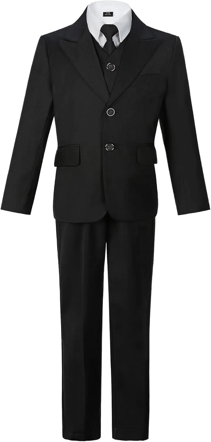 Boys Suits Slim Fit Toddler Tuxedo Suit Set for Dress Clothes Kids Wedding Ring Bearer Outfit