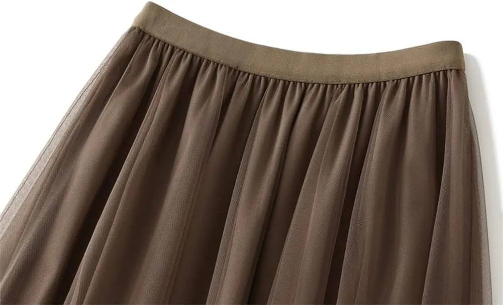 Cake Tulle Skirt Women Midi Long High Waist A Line Skirt Party Skirts