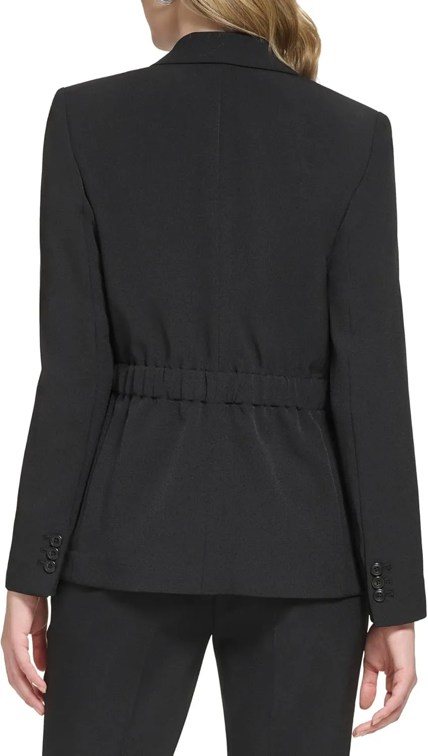 Calvin Klein Women's Sinched Crepe Drawstring Belted Jacket