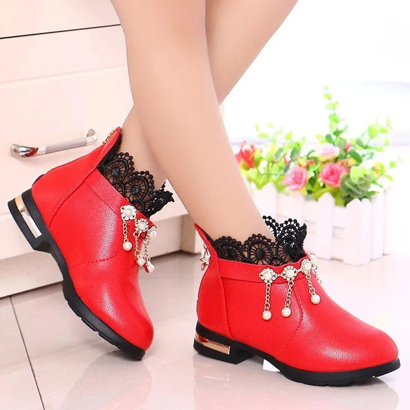 Children's Casual Shoes for Girls - Dress Ankle Boots - TSS313