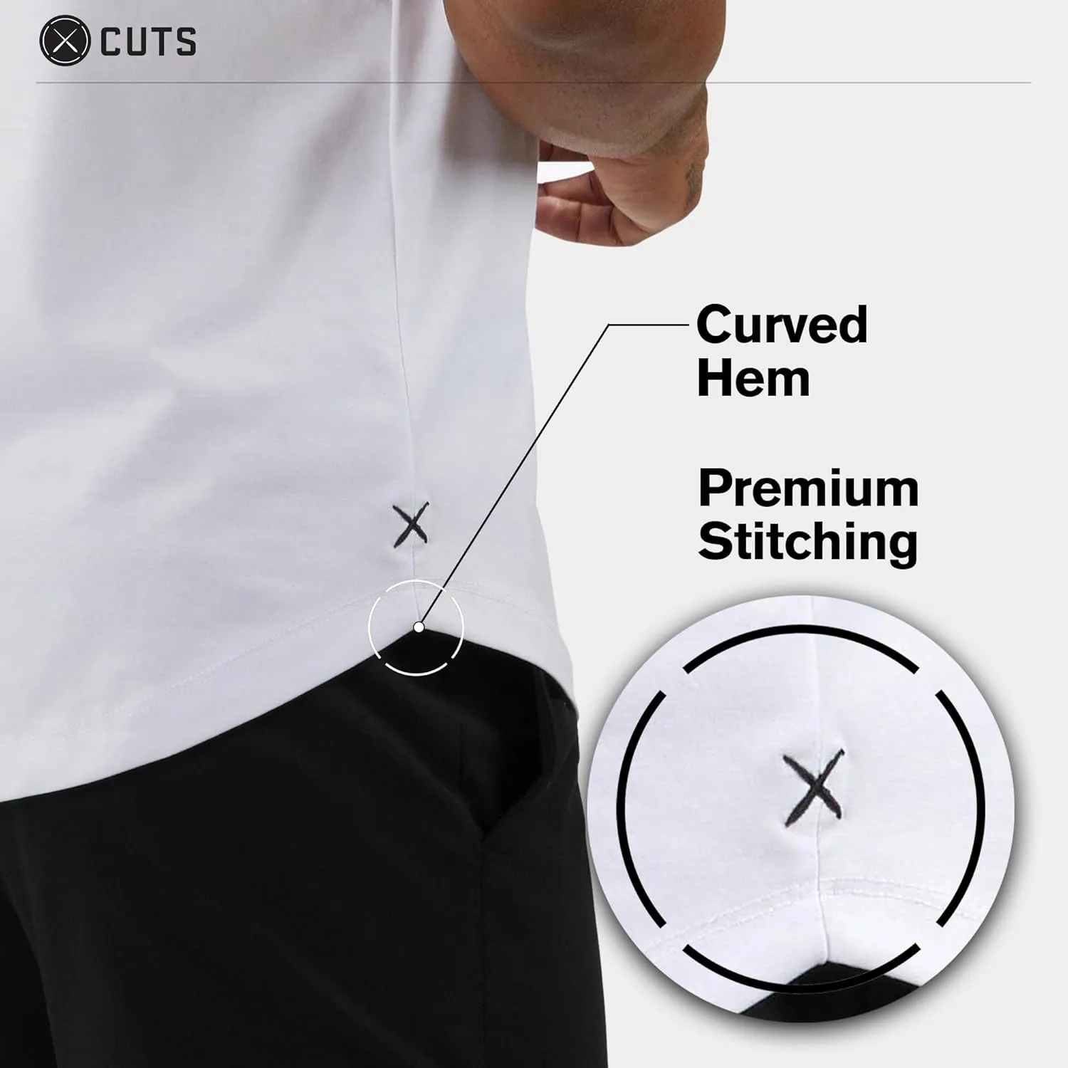 Clothing Men's Premium AO Henley Casual Short Sleeve T-Shirt | Classic Curve-Hem | PYCA Pro Soft Fabric