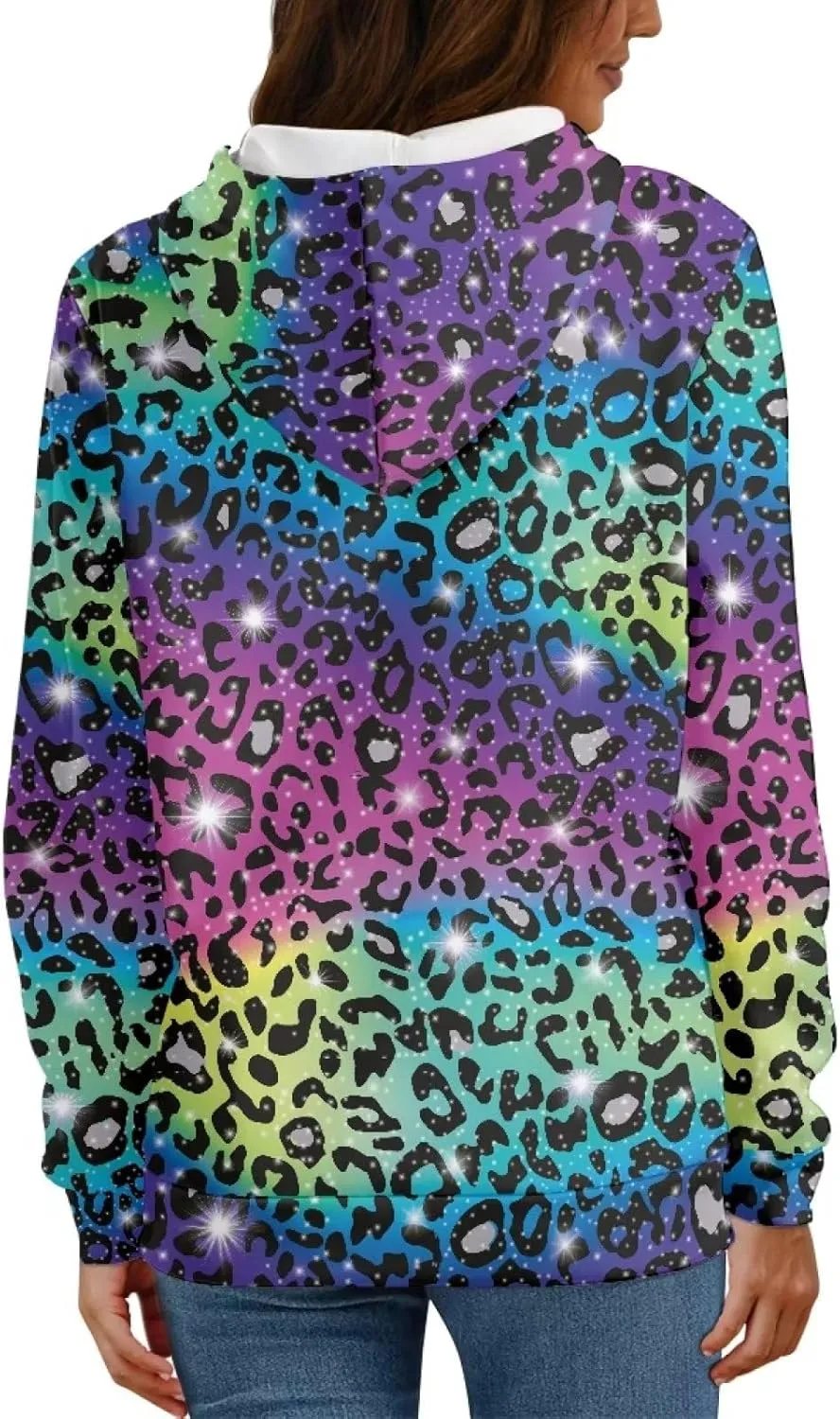Coloranimal Hoody Drawstring Sweatshirts and Hoodies for Women Teenagers Size XS-6XL