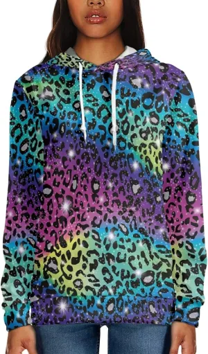 Coloranimal Hoody Drawstring Sweatshirts and Hoodies for Women Teenagers Size XS-6XL