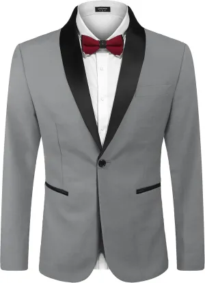 COOFANDY Men's Tuxedo Jacket One Button Dress Suit Blazer Jacket for Wedding Dinner Prom Party