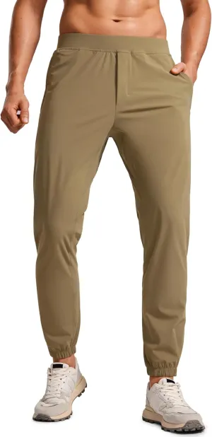 CRZ YOGA Athletic Joggers for Men - 29" Lightweight Running Training Pants with Zip Pockets and Ankle Zippers