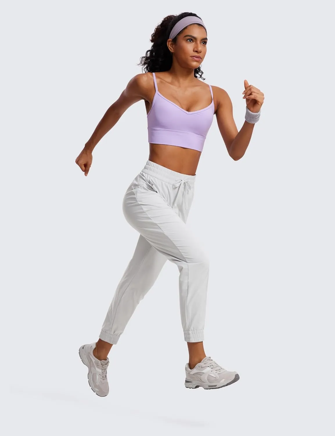 CRZ YOGA Lightweight Joggers for Women Workout Athletic Casual Lounge Travel Pants with Pockets Summer