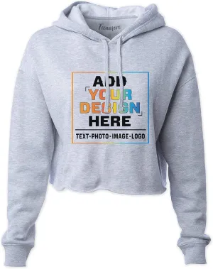 Custom Cropped Hoodies for Womens Add Your Text Image Photo Pullover Hooded Crop Sweatshirt