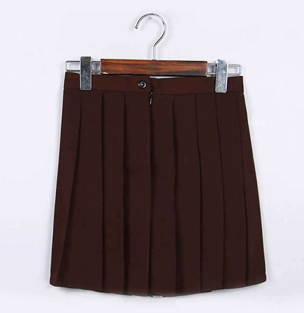 DCUTERQ Women's High Waisted Pleated School Skirt High Waisted Girl Uniform Mini Casual Skirts A-line Skorts
