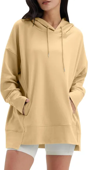 DEEP SELF Womens Oversized Hoodies Long Sleeve Sweatshirts Loose Pullover Comfy Fall Fashion Outfits Clothes with Pocket