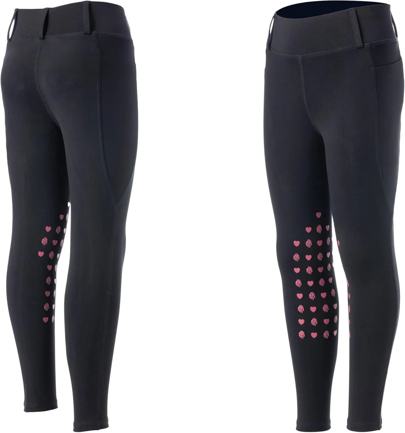 Equinavia Classic Kids Silicone Knee Patch Riding Pants, Breeches, Unisex Tights, Girls, Boys