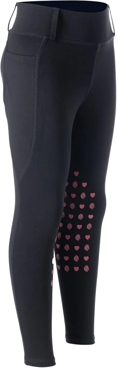 Equinavia Classic Kids Silicone Knee Patch Riding Pants, Breeches, Unisex Tights, Girls, Boys