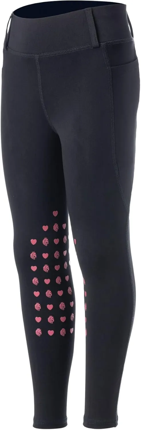 Equinavia Classic Kids Silicone Knee Patch Riding Pants, Breeches, Unisex Tights, Girls, Boys
