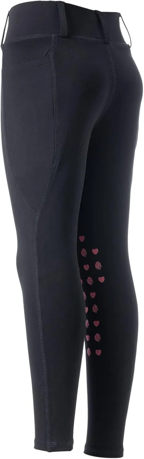 Equinavia Classic Kids Silicone Knee Patch Riding Pants, Breeches, Unisex Tights, Girls, Boys