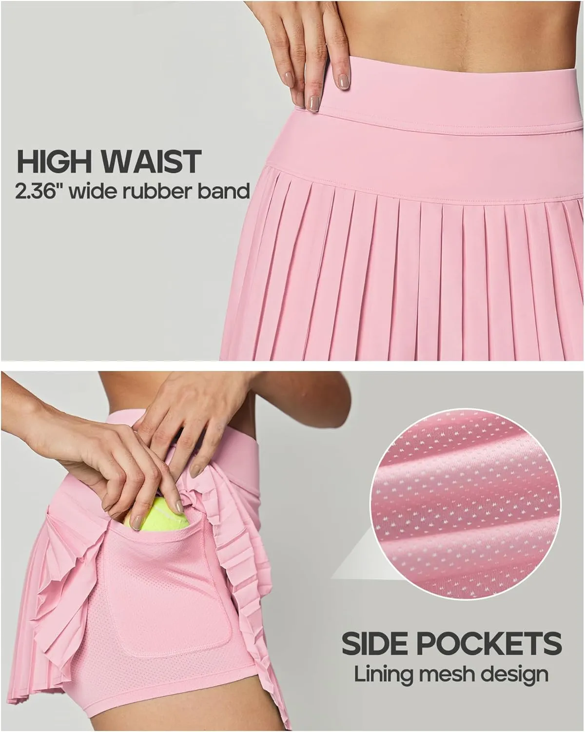 Ewedoos Pleated Tennis Skirts for Women Athletic Skirt with Shorts Underneath Skorts for Woman with Pockets for Golf