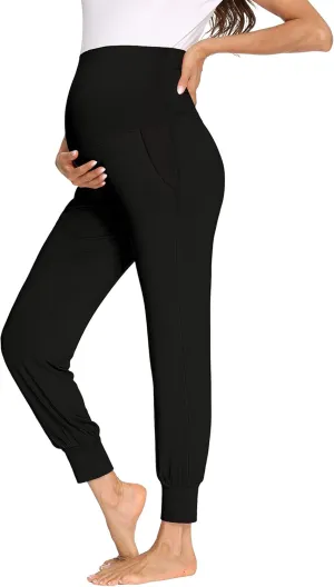 fitglam Women's Maternity Pants Over Belly Lounge Pajamas Clothes Pregnancy Must Haves Joggers with Pockets