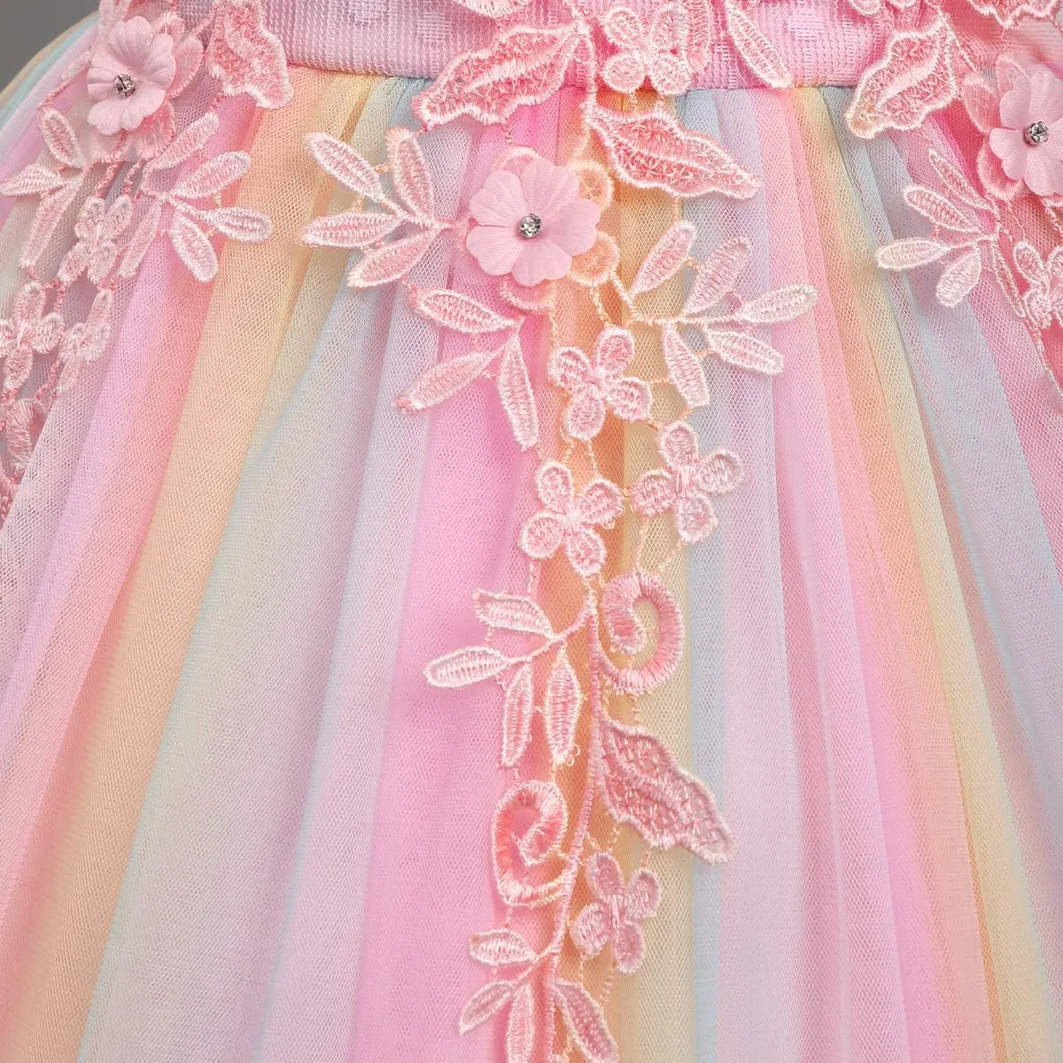 Flower Girls Maxi Dress Bridesmaid Wedding Pageant Party Princess Communion Floral Boho Vintage Lace Dance Gown