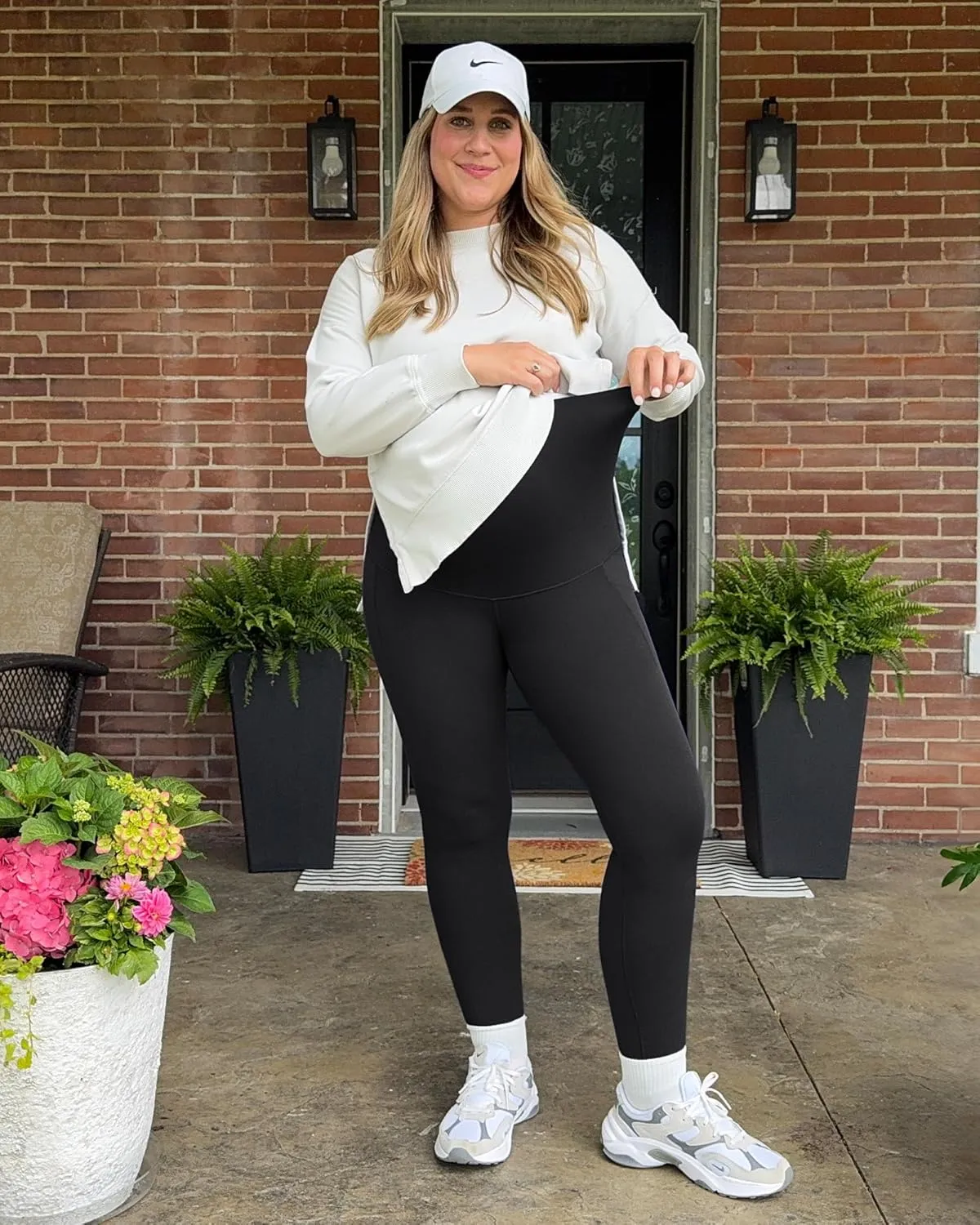 G4Free BareFeel Maternity Leggings with Pockets Over The Belly Stretchy Workout Yoga Pregnancy Pants Lounge
