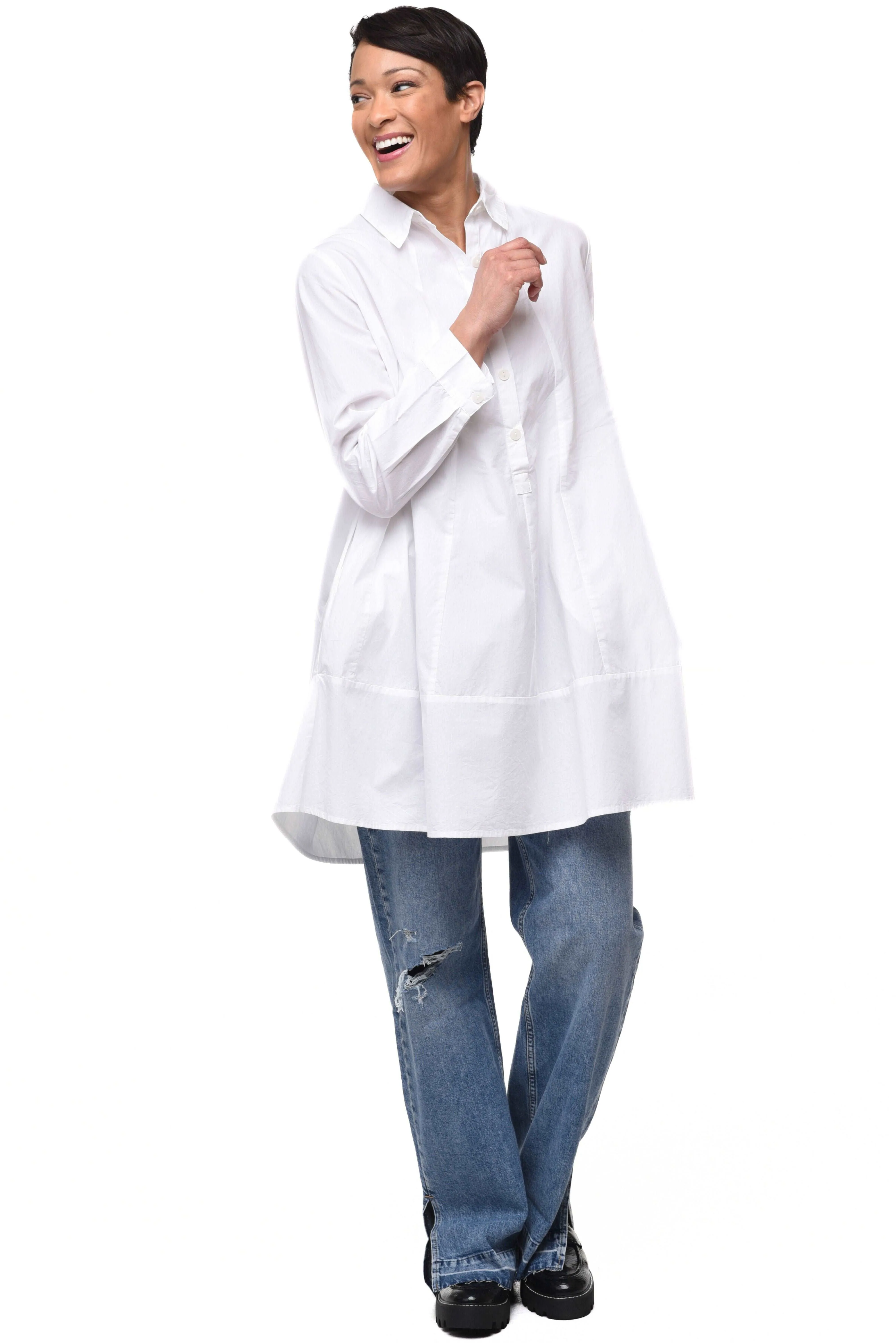 Gillian Womens Shirt in White
