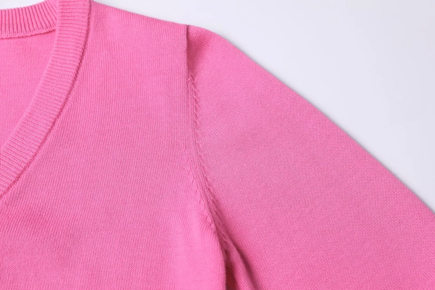 Girls Cropped Cardigan Sweater [Cute Petal Buttons] 3/4 Sleeve Short Cardigan for Dress