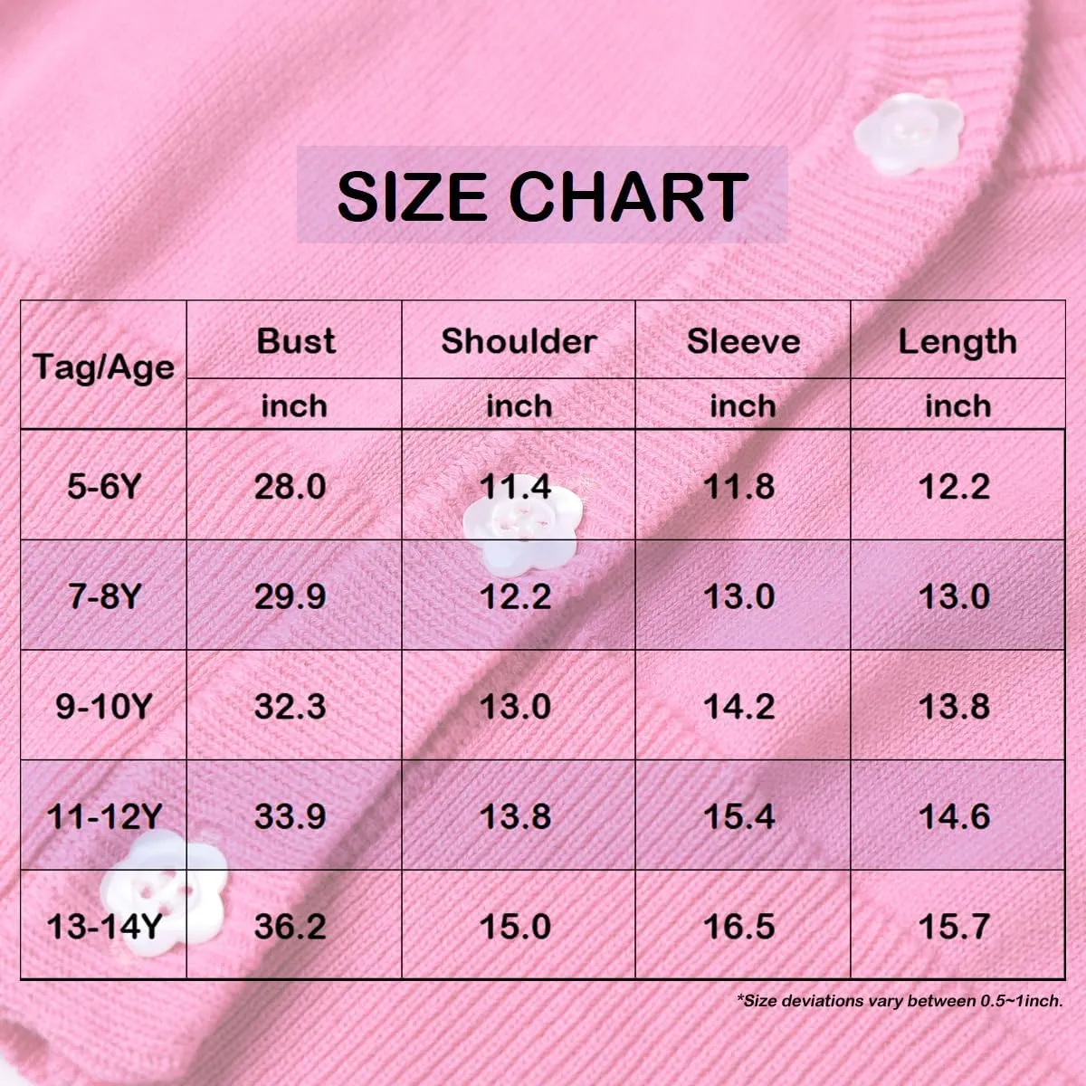 Girls Cropped Cardigan Sweater [Cute Petal Buttons] 3/4 Sleeve Short Cardigan for Dress