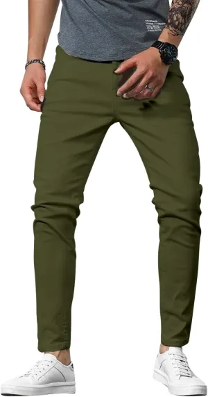 HUNGSON Mens Slim Fit Jeans Skinny Stretch Denim Pants for Men Straight Fit