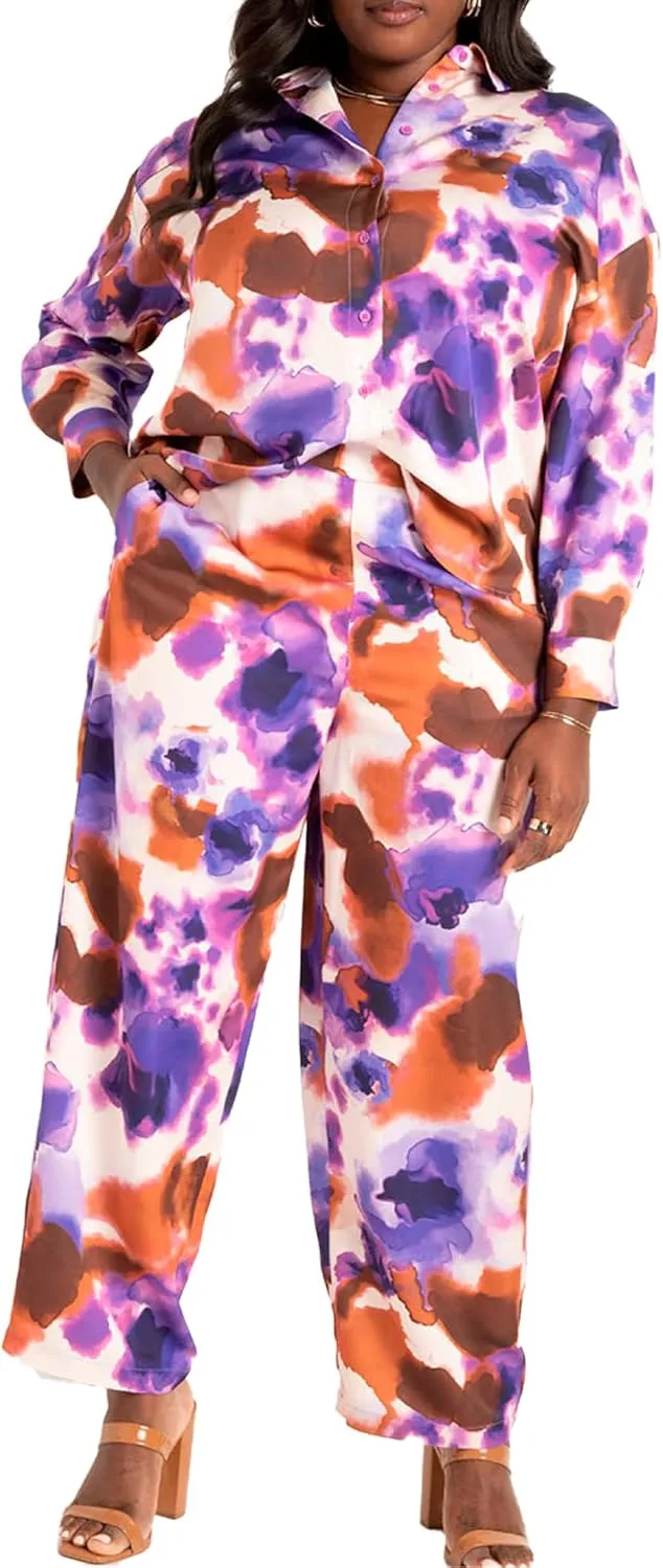 Jessica London Women's Plus Size Knit Palazzo Pant Wide Leg Stretch Dress Pants