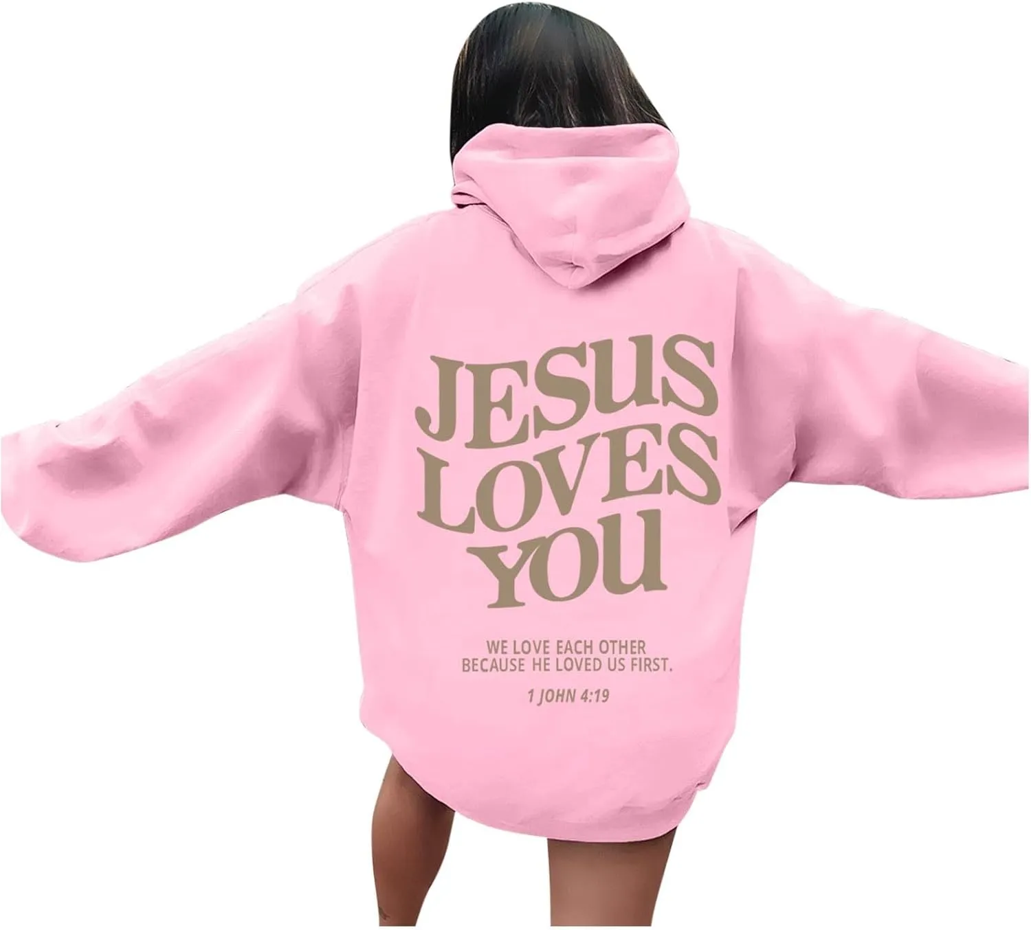 Jesus Loves You Hoodie Womens Christian Sweatshirt Christian Hoodies Oversized Jesus Sweatshirt Long Sleeve Pullover