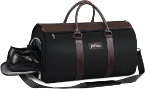 jiefeike Garment Duffle Bag for Travel, Convertible Carry on Garment Bag with Shoe Pouch for Men Women, Large Weekender Bag Travel Duffle Bag 2 in 1 Hanging Suitcase Suit Overnight Business Bag