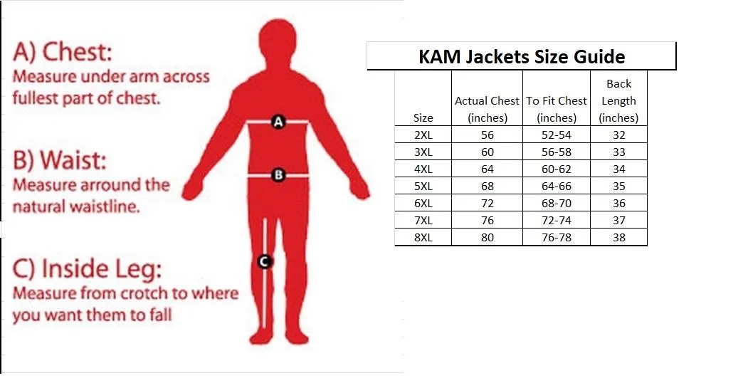 Kam Big Size Men's Pure Cotton 3 Pack Long Length Vests (KBS500F) 2XL-12XL, 5 Colours