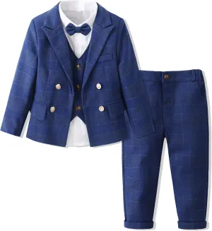 Kimocat Baby Boy Clothes Outfit Suit Long Sleeve Gentleman Tuxedo Vest Wedding Birthday Party Suit