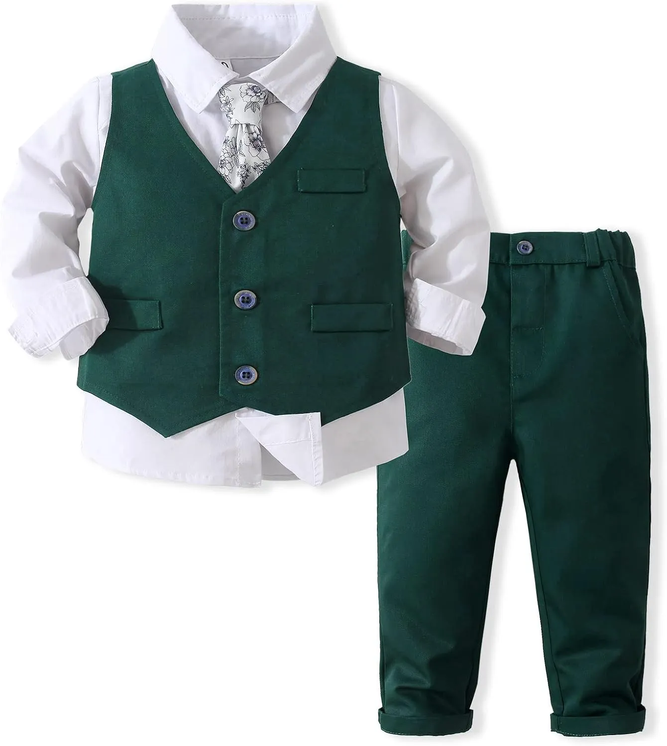 Kimocat Baby Boy Clothes Outfit Suit Long Sleeve Gentleman Tuxedo Vest Wedding Birthday Party Suit