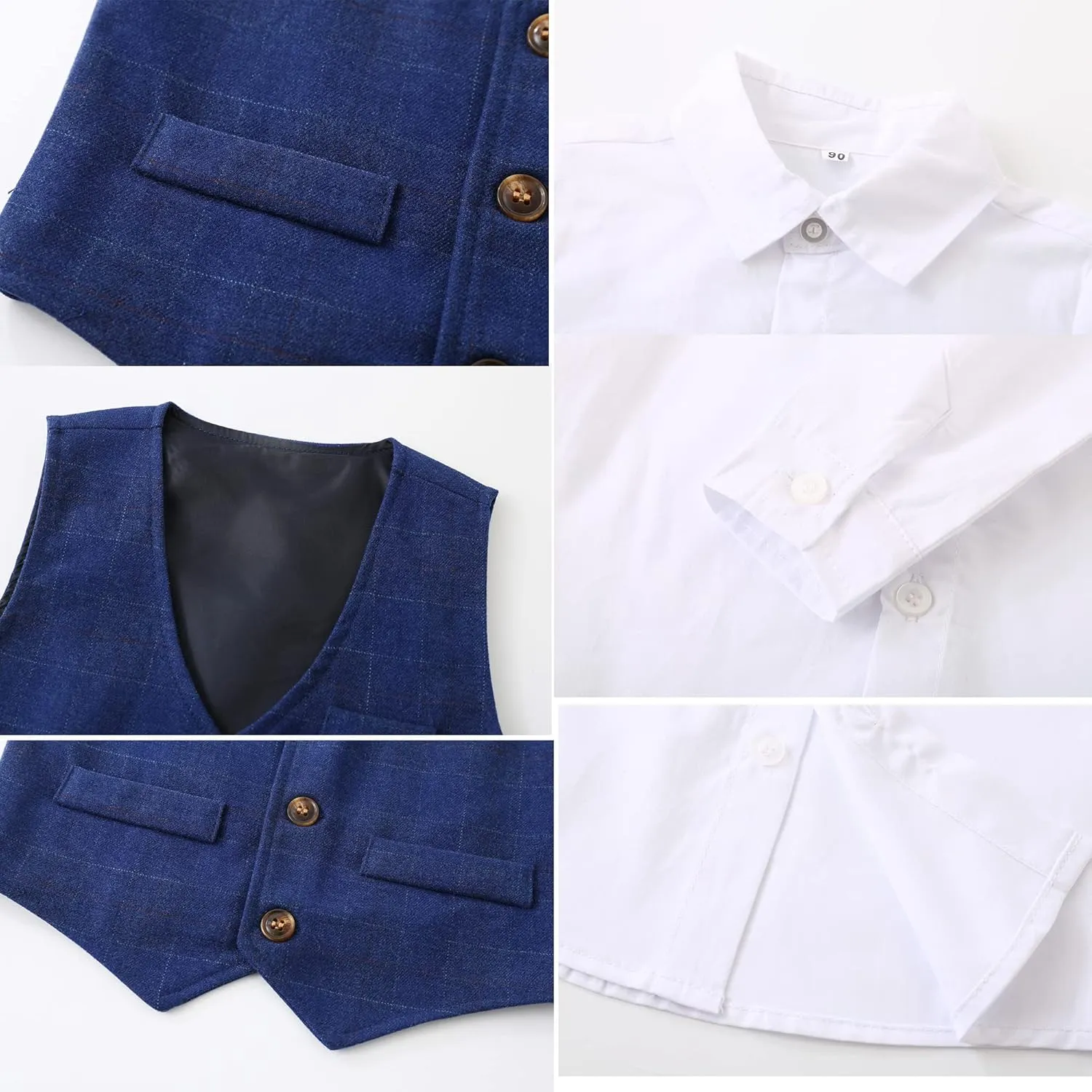 Kimocat Baby Boy Clothes Outfit Suit Long Sleeve Gentleman Tuxedo Vest Wedding Birthday Party Suit