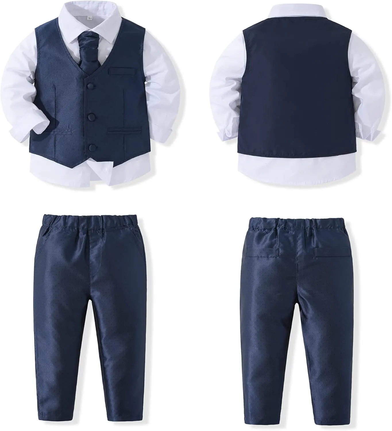 Kimocat Baby Boy Clothes Outfit Suit Long Sleeve Gentleman Tuxedo Vest Wedding Birthday Party Suit