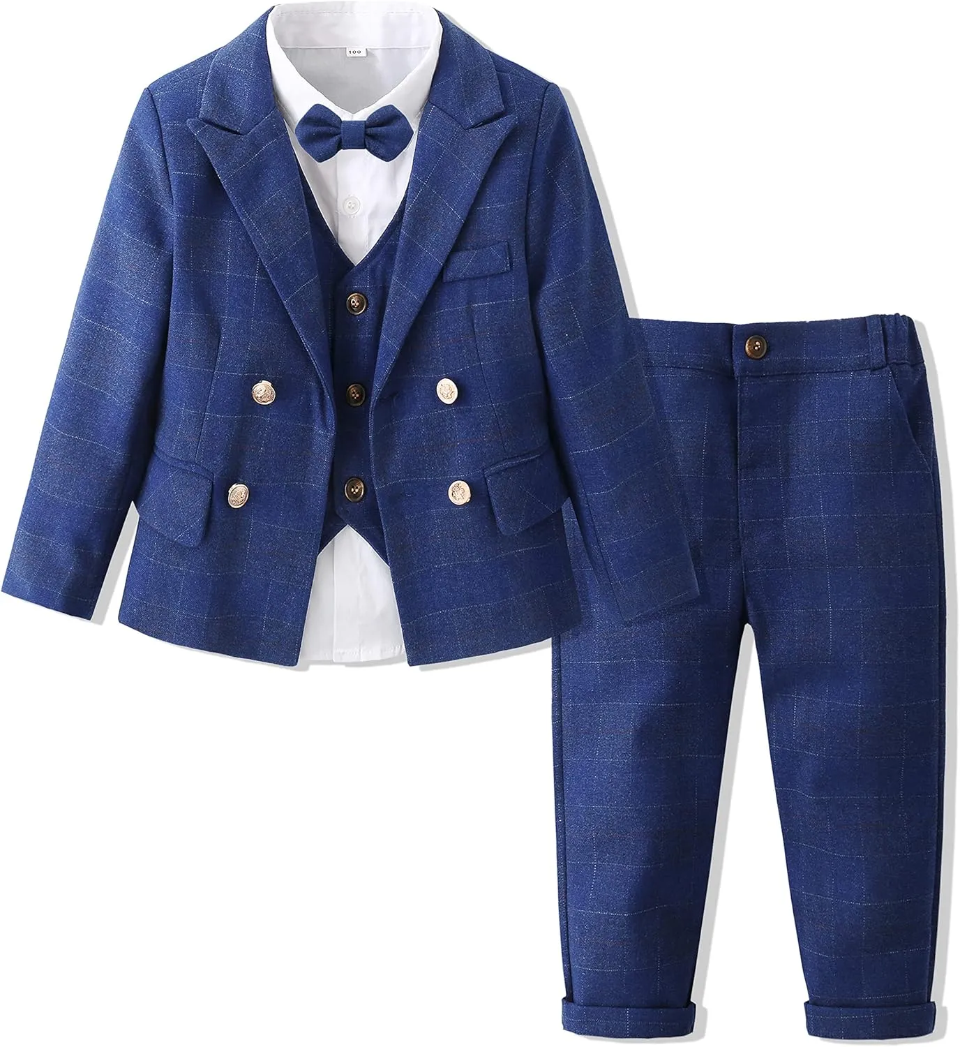 Kimocat Baby Boy Clothes Outfit Suit Long Sleeve Gentleman Tuxedo Vest Wedding Birthday Party Suit