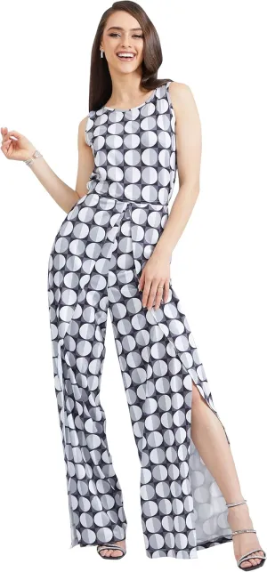 KOH KOH Womens Floral Print Sleeveless Wide Leg One Piece Romper Playsuit Jumper