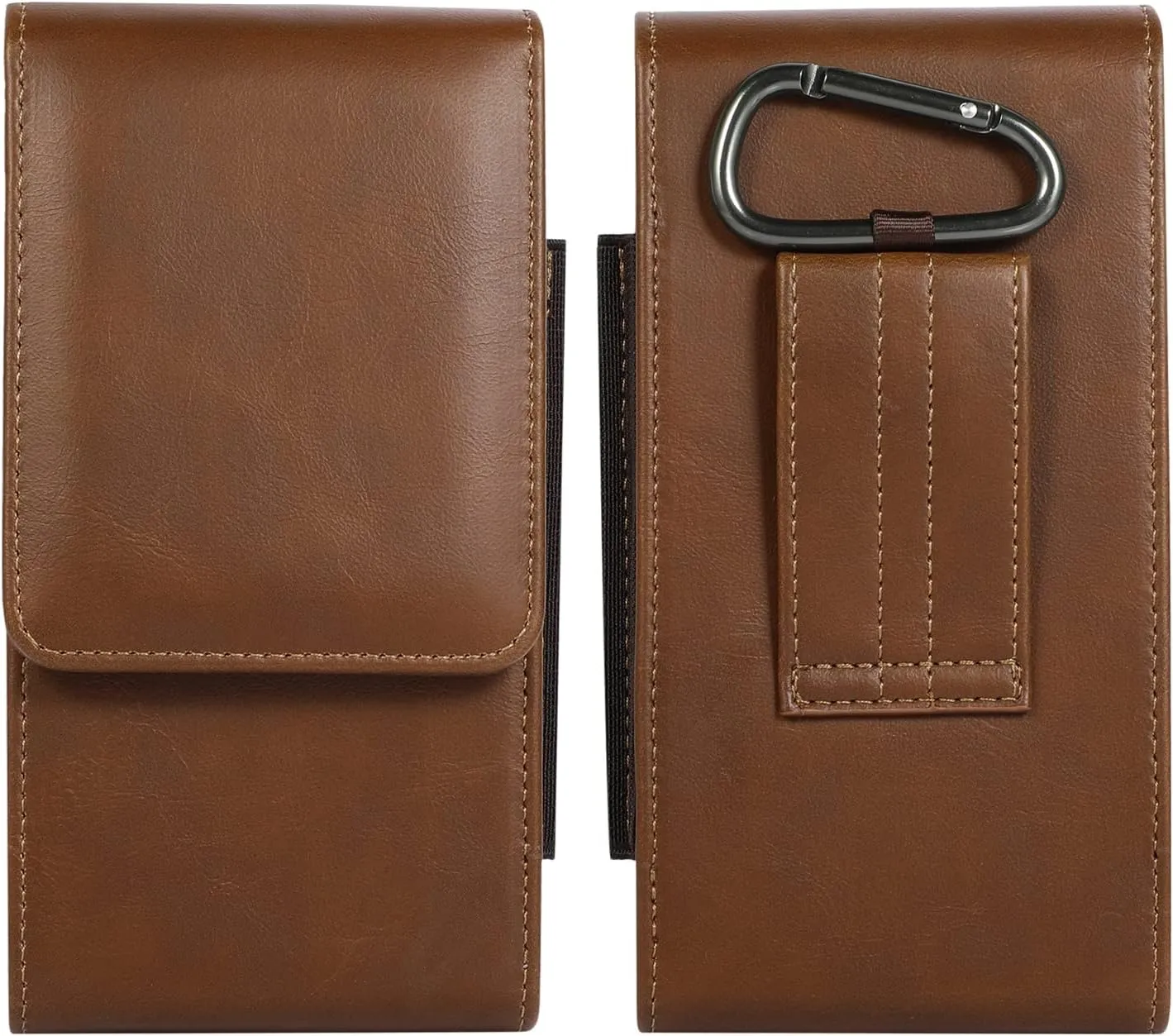 Leather Cell Phone Belt Clip Bag Men, Vertical Cell Phone Belt Holster, 6.7" Small Waist Bag Men Smartphone Belt Pouch Waist Purse Wallet Card Holder Pocket Hiking Handbag Fanny Carrying Case