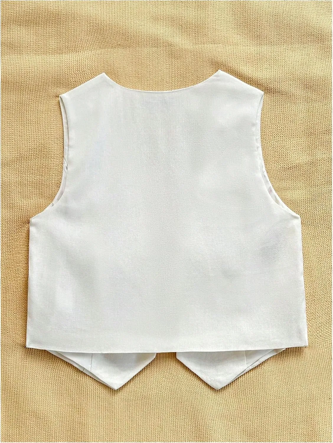 MakeMeChic Women's Floral Embroidery Vest V Neck Bow Tie Front Sleeveless Crop Jacket